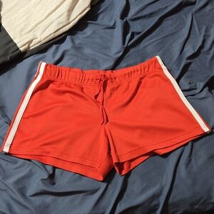 Womens Red Athletic Drawstring Shorts